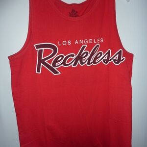 Young and Reckless Los Angeles RED MENS  Sleeveless Graphic Tank Size M